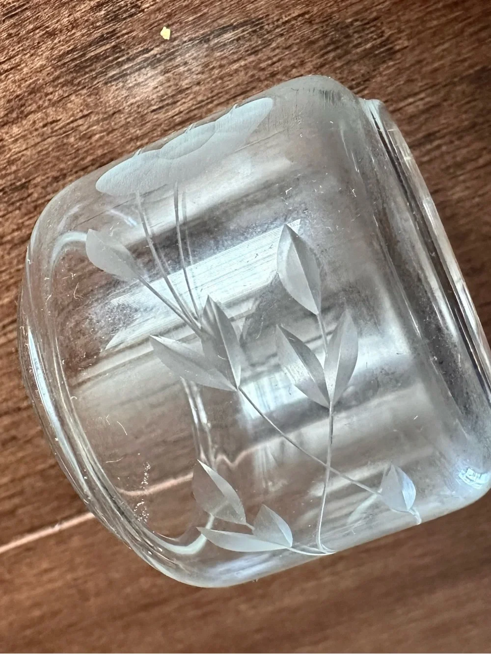 Princess House Vintage Heritage Handblown crystal, Etched-Glass, 7 Napkin Rings